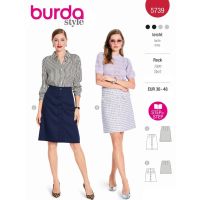 Strih Burda 5739 - Áčková sukňa, prepínacia sukňa, džínsová sukňa