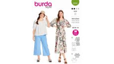 Strih Burda 5741 - Šaty s volánmi, naberané šaty, boho šaty, blúzka