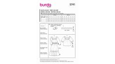 Strih Burda 5741 - Šaty s volánmi, naberané šaty, boho šaty, blúzka