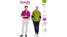 Strih Burda 5744 - Pánska mikina so stojačikom, polo tričko na zips