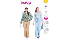 Strih Burda 5746 - Prepínacia blúzka, blúzka so sťahovaním v páse