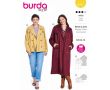 Strih Burda 5747 - Trenčkot, kabát s dvojradovým zapínaním