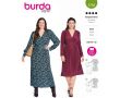 Strih Burda 5748 - Midi šaty s vsadkou