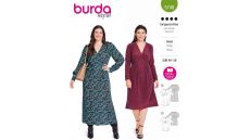 Strih Burda 5748 - Midi šaty s vsadkou