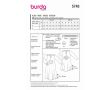 Strih Burda 5748 - Midi šaty s vsadkou