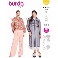 Strih Burda 5750 - Kabátik, vrchné košeľové šaty, vrchné košele