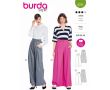 Strih Burda 5751 - Nohavice so širokými nohavicami, nohavicová sukňa