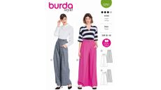 Strih Burda 5751 - Nohavice so širokými nohavicami, nohavicová sukňa
