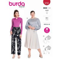 Strih Burda 5752 - Tričko so šnurovaným výstrihom