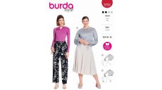Strih Burda 5752 - Tričko so šnurovaným výstrihom
