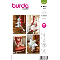 Strih Burda 5760 - Medvedík, vianočný stromček, vankúš a adventný veniec