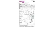 Strih Burda 5763 - Voľné tričko so zaväzovaním na uzol, mikina