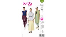 Strih Burda 5764 - Vesta s vysokým golierom, prešívaná vesta, plyšová vesta