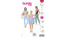 Strih Burda 5765 - Funkčný top, športové tielko, podprsenkový top