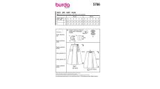 Strih Burda 5766 - Zavinovacie sukne, midi sukne, flanelová sukňa, taftová sukňa
