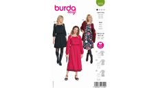 Strih Burda 5772 - Šaty s prestrihmi v dekolte, party šaty, koktailové šaty