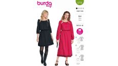 Strih Burda 5772 - Šaty s prestrihmi v dekolte, party šaty, koktailové šaty