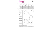 Strih Burda 5774 - Tričko s prestrihom v dekolte, tričko s dlhým rukávom, rolák