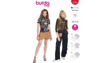 Strih Burda 5774 - Tričko s prestrihom v dekolte, tričko s dlhým rukávom, rolák