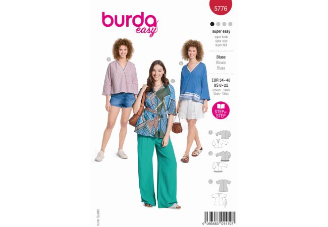 Strih Burda 5776 - Tunika, voľná blúzka