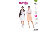 Strih Burda 5781 - Sukne so skladmi, klasická tenisová sukňa, sukne s gombíkmi