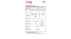 Strih Burda 5781 - Sukne so skladmi, klasická tenisová sukňa, sukne s gombíkmi