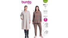 Strih Burda 5782 - Voľné šaty so stojačikom, úpletové šaty, mikina so stojačikom