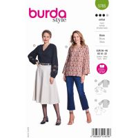 Strih Burda 5785 - Blúzka so skládkami