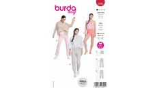 Strih Burda 5789 - Džersejové nohavice, teplákové nohavice, plyšové šortky