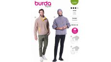 Strih Burda 5791 - Pánska mikina so stojačikom, fleecová mikina
