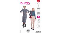 Strih Burda 5792 - Šaty so stojačikom, džersejové šaty na zips, košele na zips
