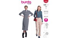 Strih Burda 5792 - Šaty so stojačikom, džersejové šaty na zips, košele na zips