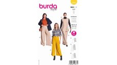Strih Burda 5793 - Top bez rukávov, tunika, voľné nohavice so skladmi