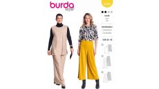 Strih Burda 5793 - Top bez rukávov, tunika, voľné nohavice so skladmi