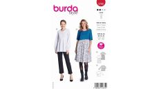 Strih Burda 5795 - Voľné šaty s naberanou sukňou, tunika