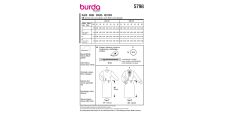 Strih Burda 5798 - Áčkové šaty, puzdrové šaty so stojačikom, midi šaty