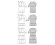 Strih Burda 5802 - Košeľové šaty, naberané šaty