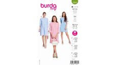 Strih Burda 5804 - Rovné šaty s lodičkovým výstrihom, retro šaty 60. roky