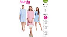 Strih Burda 5804 - Rovné šaty s lodičkovým výstrihom, retro šaty 60. roky