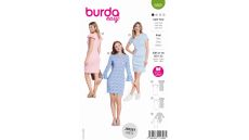 Strih Burda 5805 - Tričkové šaty s okrúhlym výstrihom, džersejové šaty