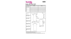 Strih Burda 5805 - Tričkové šaty s okrúhlym výstrihom, džersejové šaty