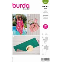 Strih Burda 5807 - Plážové pončo, skladacia podložka, plážová taška, taštička