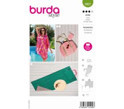 Strih Burda 5807 - Plážové pončo, skladacia podložka, plážová taška, taštička