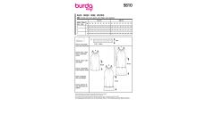 Strih Burda 5810 - Šaty so zaväzovacími ramienkami, maxi šaty, mušelínové šaty