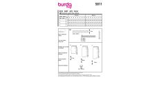 Strih Burda 5811 - Sukne s gumou v páse a sťahovaním na boku, mini sukne