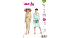Strih Burda 5816 - Empírové šaty, voľné šaty, maxi šaty