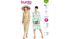 Strih Burda 5816 - Empírové šaty, voľné šaty, maxi šaty