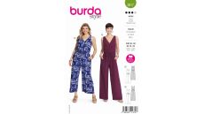 Strih Burda 5817 - Overal so skríženými ramienkami, nohavicové šaty