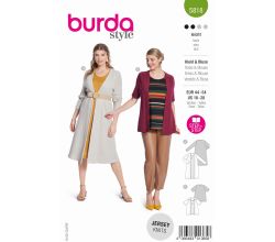 Strih Burda 5818 - Tričkové šaty, tričko, kardigan, kabátik, twin-set