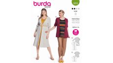 Strih Burda 5818 - Tričkové šaty, tričko, kardigan, kabátik, twin-set